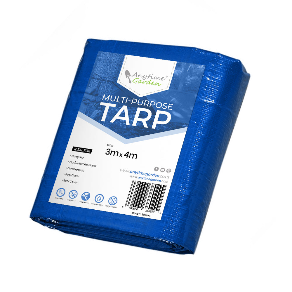 Heavy Duty Tarp Blue Durable Tarpaulin Waterproof with Eyelets